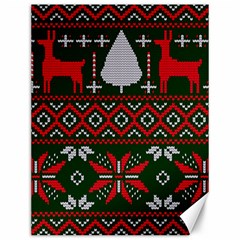 Christmas Pattern Knitted Design Canvas 12  X 16  by Vaneshart