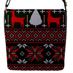 Christmas Pattern Knitted Design Flap Closure Messenger Bag (s) by Vaneshart