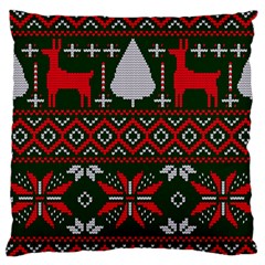 Christmas Pattern Knitted Design Standard Flano Cushion Case (two Sides) by Vaneshart