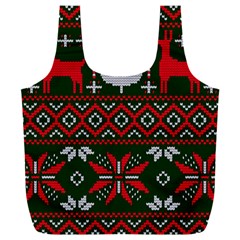 Christmas Pattern Knitted Design Full Print Recycle Bag (xxxl)