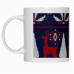 Knitted Christmas Pattern White Mugs by Vaneshart