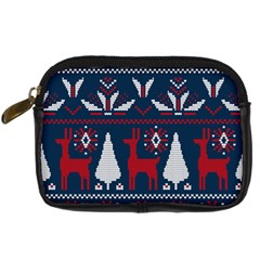 Knitted Christmas Pattern Digital Camera Leather Case by Vaneshart