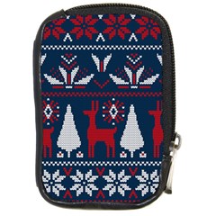 Knitted Christmas Pattern Compact Camera Leather Case by Vaneshart