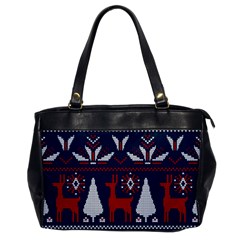 Knitted Christmas Pattern Oversize Office Handbag by Vaneshart