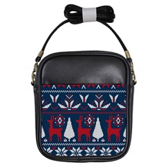 Knitted Christmas Pattern Girls Sling Bag