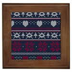 Beautiful Knitted Christmas Pattern Framed Tile Front