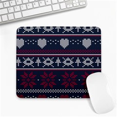 Beautiful Knitted Christmas Pattern Large Mousepads by Vaneshart