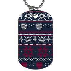 Beautiful Knitted Christmas Pattern Dog Tag (one Side) by Vaneshart