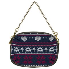 Beautiful Knitted Christmas Pattern Chain Purse (one Side) by Vaneshart