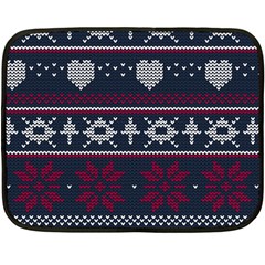 Beautiful Knitted Christmas Pattern Double Sided Fleece Blanket (mini)  by Vaneshart