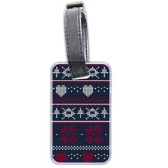 Beautiful Knitted Christmas Pattern Luggage Tag (two Sides) by Vaneshart