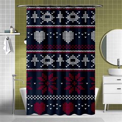 Beautiful Knitted Christmas Pattern Shower Curtain 48  X 72  (small)  by Vaneshart