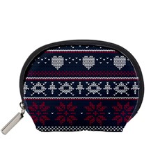 Beautiful Knitted Christmas Pattern Accessory Pouch (small) by Vaneshart