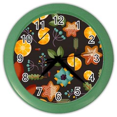 Christmas Seamless Pattern Color Wall Clock