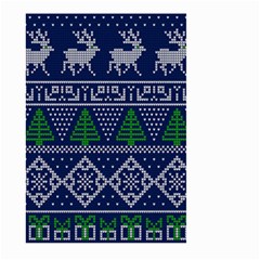 Beautiful Knitted Christmas Pattern Blur Green Large Garden Flag (two Sides) by Vaneshart