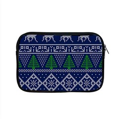 Beautiful Knitted Christmas Pattern Blur Green Apple Macbook Pro 15  Zipper Case