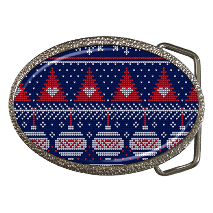 Beautiful Knitted Christmas Pattern Belt Buckles