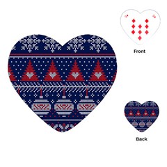 Beautiful Knitted Christmas Pattern Playing Cards Single Design (heart) by Vaneshart