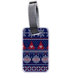 Beautiful Knitted Christmas Pattern Luggage Tag (two Sides) by Vaneshart