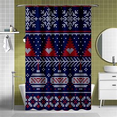 Beautiful Knitted Christmas Pattern Shower Curtain 48  X 72  (small)  by Vaneshart