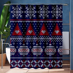 Beautiful Knitted Christmas Pattern Shower Curtain 60  X 72  (medium)  by Vaneshart