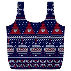 Beautiful Knitted Christmas Pattern Full Print Recycle Bag (xl) by Vaneshart