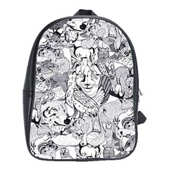 Animal Seamless Pattern School Bag (large) by Vaneshart