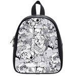 Animal Seamless Pattern School Bag (Small) Front