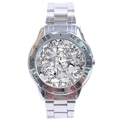 Animal Seamless Pattern Stainless Steel Analogue Watch by Vaneshart