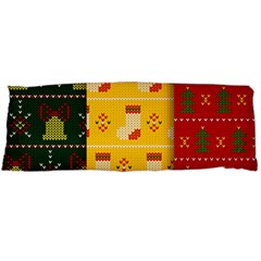 Knitted Christmas Pattern With Socks Bells Body Pillow Case (dakimakura) by Vaneshart