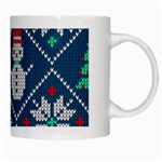 Knitted Christmas Pattern White Mugs Right