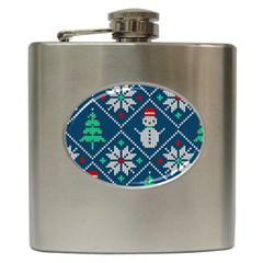 Knitted Christmas Pattern Hip Flask (6 Oz) by Vaneshart