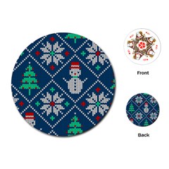 Knitted Christmas Pattern Playing Cards Single Design (round) by Vaneshart