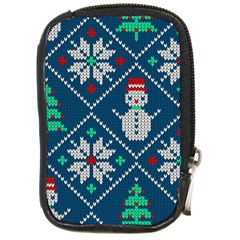 Knitted Christmas Pattern Compact Camera Leather Case by Vaneshart