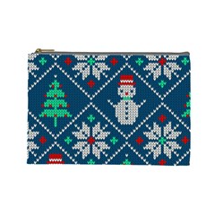 Knitted Christmas Pattern Cosmetic Bag (large)