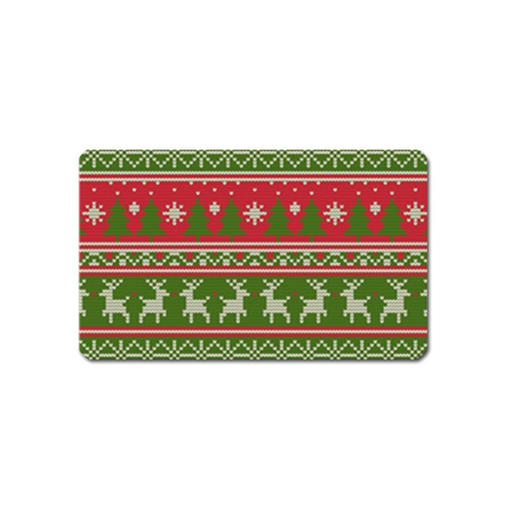 Christmas Knitting Pattern Magnet (Name Card)