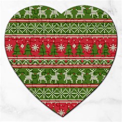 Christmas Knitting Pattern Jigsaw Puzzle (heart)