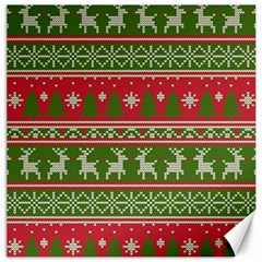 Christmas Knitting Pattern Canvas 16  X 16  by Vaneshart