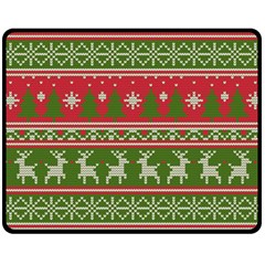 Christmas Knitting Pattern Fleece Blanket (medium)  by Vaneshart