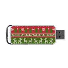 Christmas Knitting Pattern Portable Usb Flash (two Sides) by Vaneshart