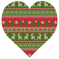 Christmas Knitting Pattern Wooden Puzzle Heart