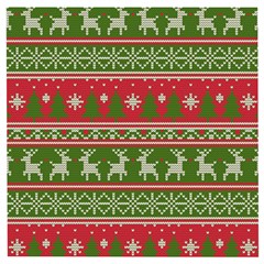 Christmas Knitting Pattern Wooden Puzzle Square