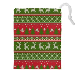 Christmas Knitting Pattern Drawstring Pouch (5xl)