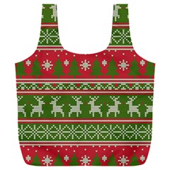 Christmas Knitting Pattern Full Print Recycle Bag (xxl) by Vaneshart