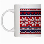 Beautiful Knitted Christmas Pattern White Mugs Left