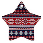 Beautiful Knitted Christmas Pattern Star Ornament (Two Sides) Back