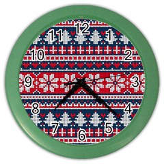 Beautiful Knitted Christmas Pattern Color Wall Clock