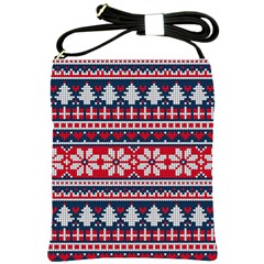 Beautiful Knitted Christmas Pattern Shoulder Sling Bag by Vaneshart