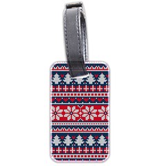 Beautiful Knitted Christmas Pattern Luggage Tag (two Sides) by Vaneshart