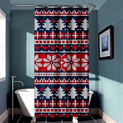 Beautiful Knitted Christmas Pattern Shower Curtain 36  X 72  (stall)  by Vaneshart